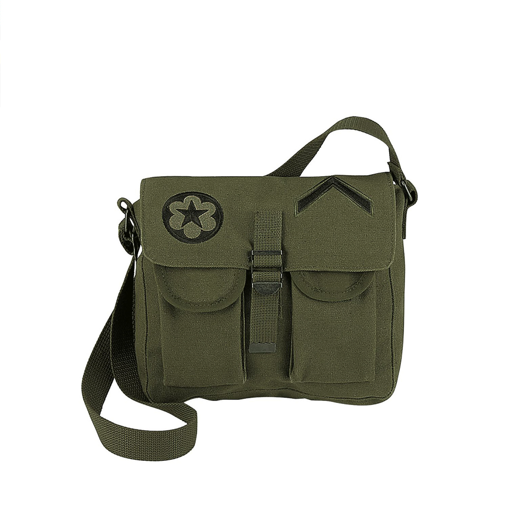 Rothco Canvas Ammo Shoulder Bag w/ Military Patches