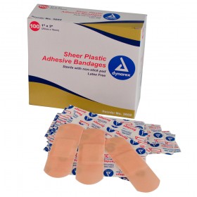 Sheer Plastic Adhesive Bandage - 1" x 3"